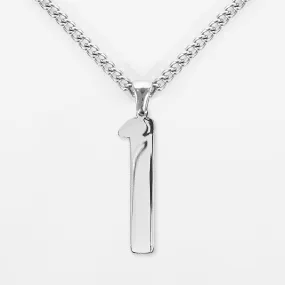 1 Number Pendant with Chain Kids Necklace - Stainless Steel