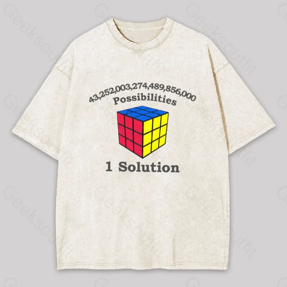 43 Quadrillion Possibilities, 1 Solution Washed T-shirt