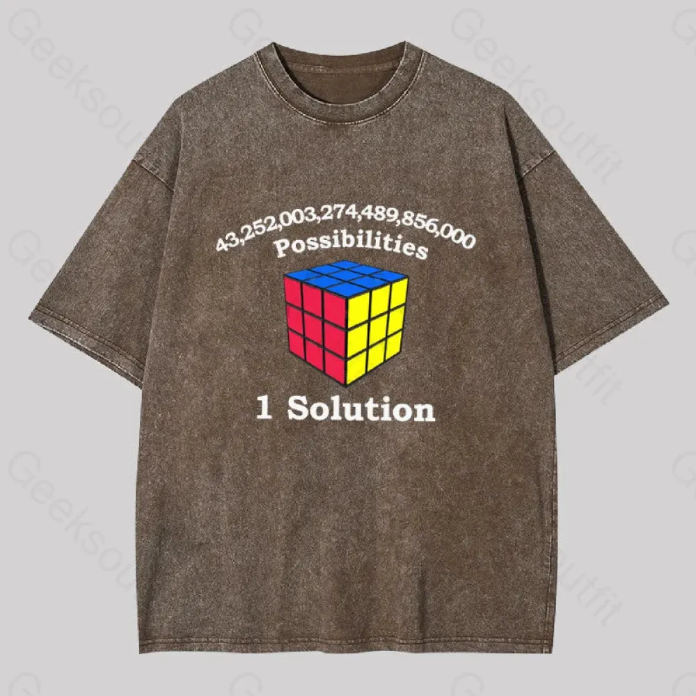 43 Quadrillion Possibilities, 1 Solution Washed T-shirt