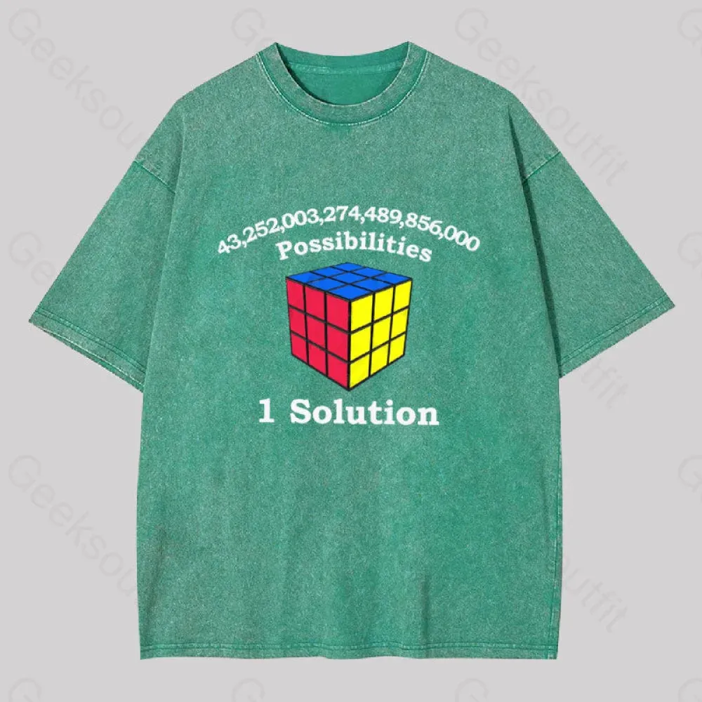 43 Quadrillion Possibilities, 1 Solution Washed T-shirt