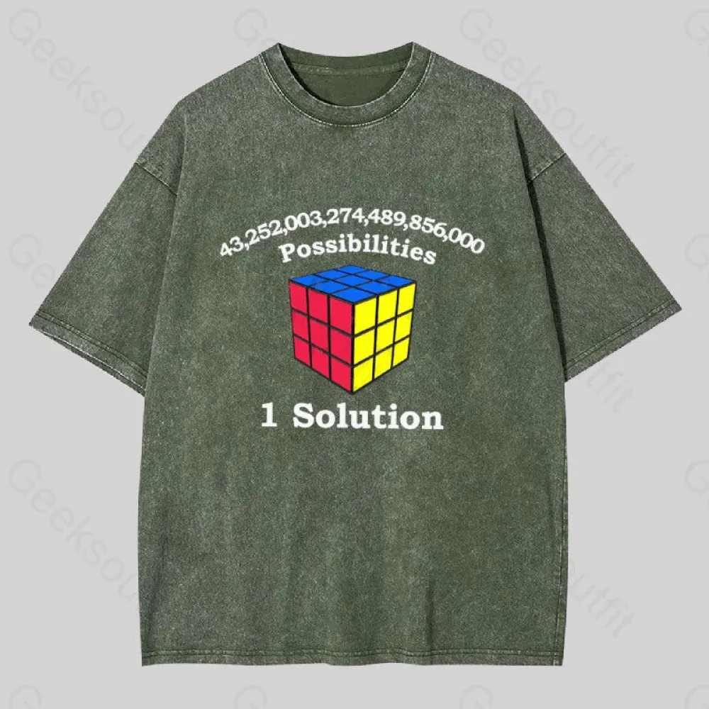 43 Quadrillion Possibilities, 1 Solution Washed T-shirt