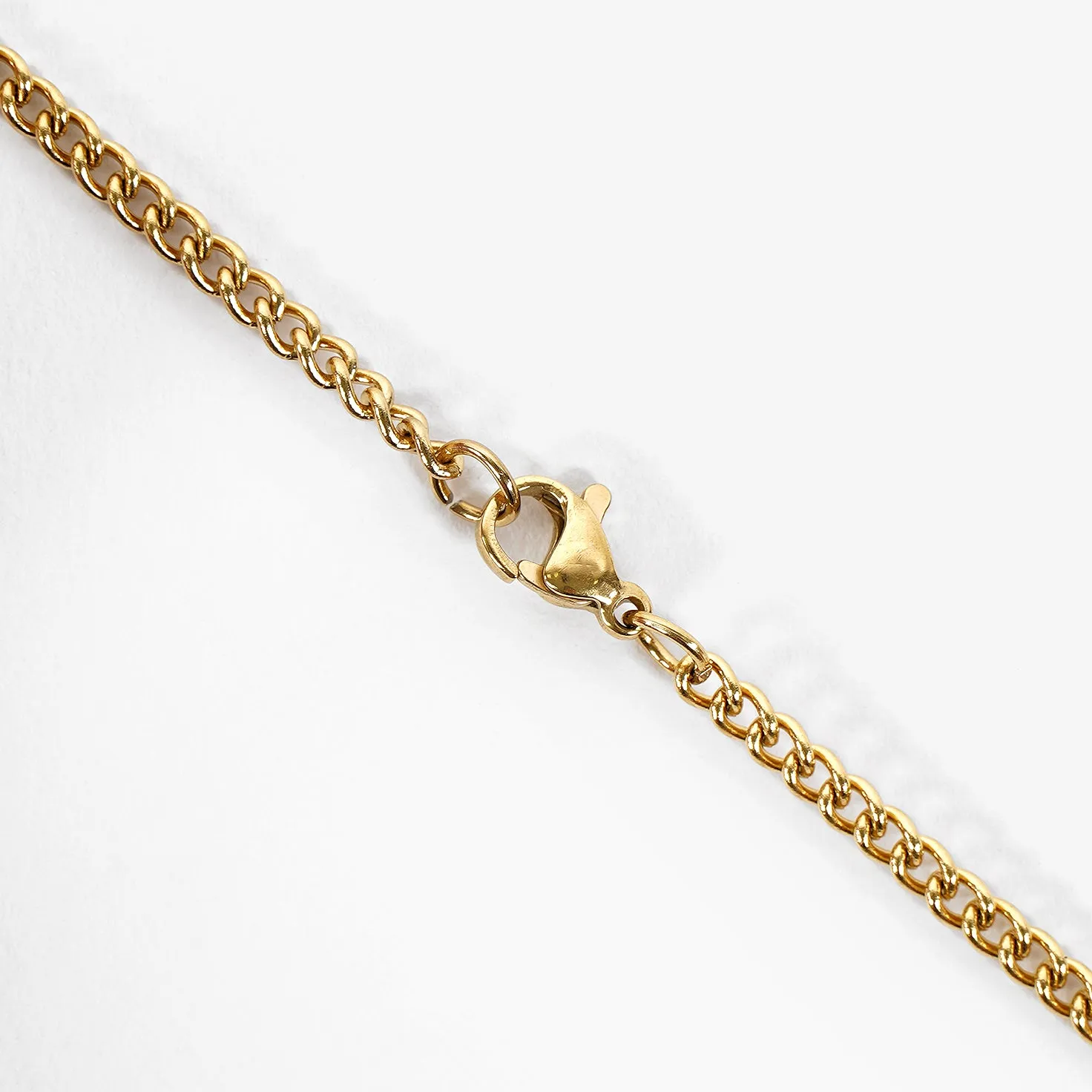 64 Number Pendant with Chain Necklace - Gold Plated Stainless Steel