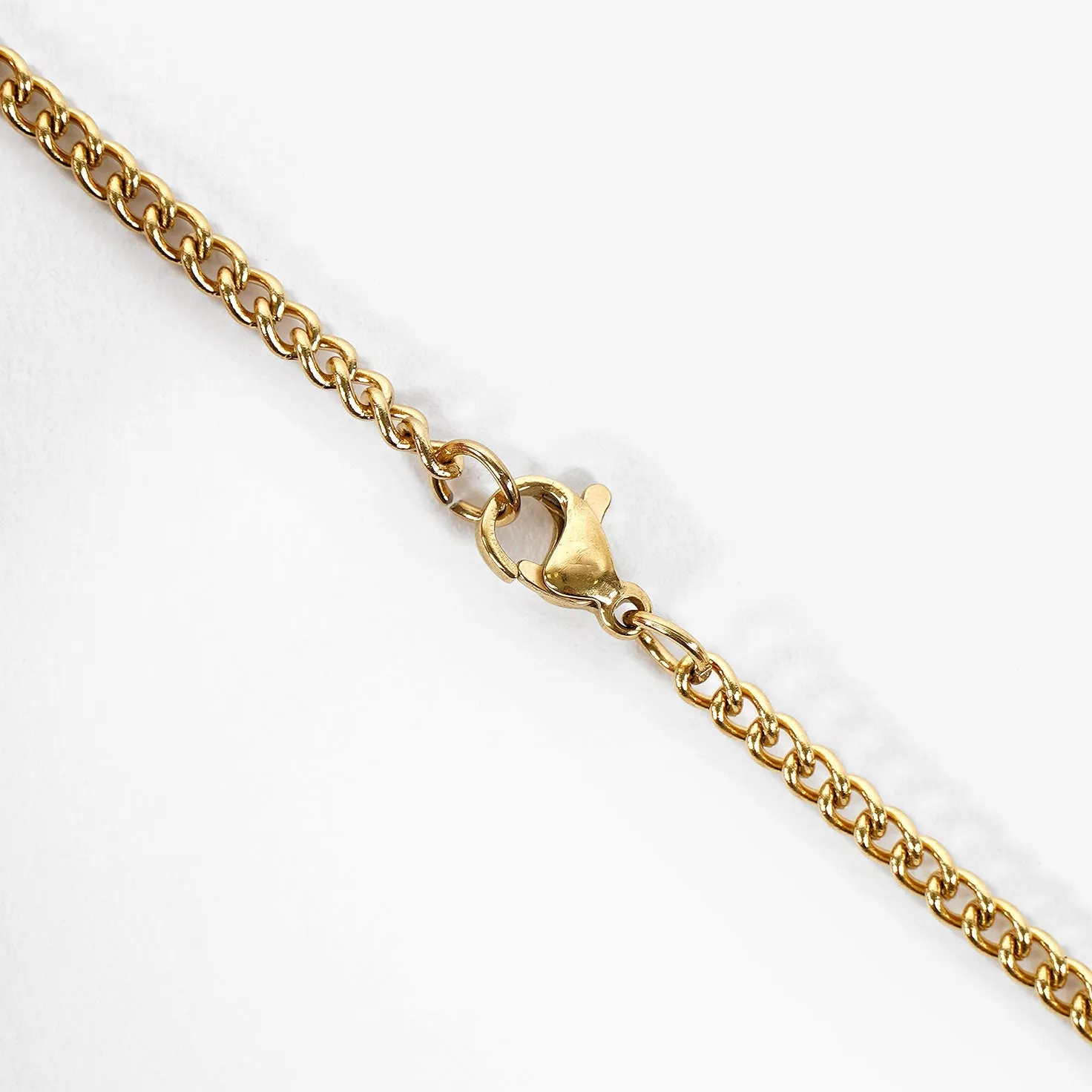 78 Number Pendant with Chain Kids Necklace - Gold Plated Stainless Steel