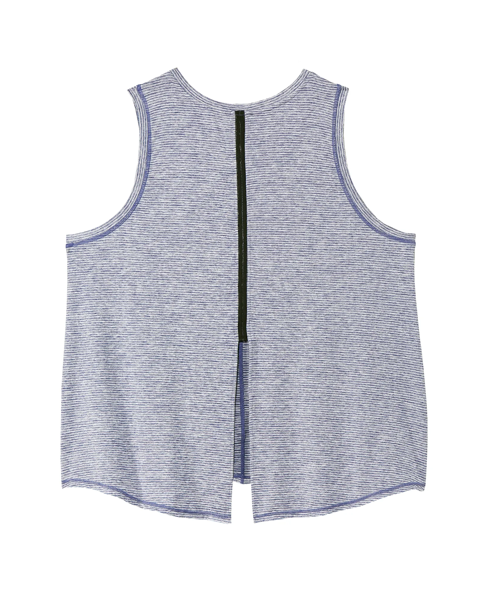 Agave Tank with Back Slit Detail | Azure Blue / White