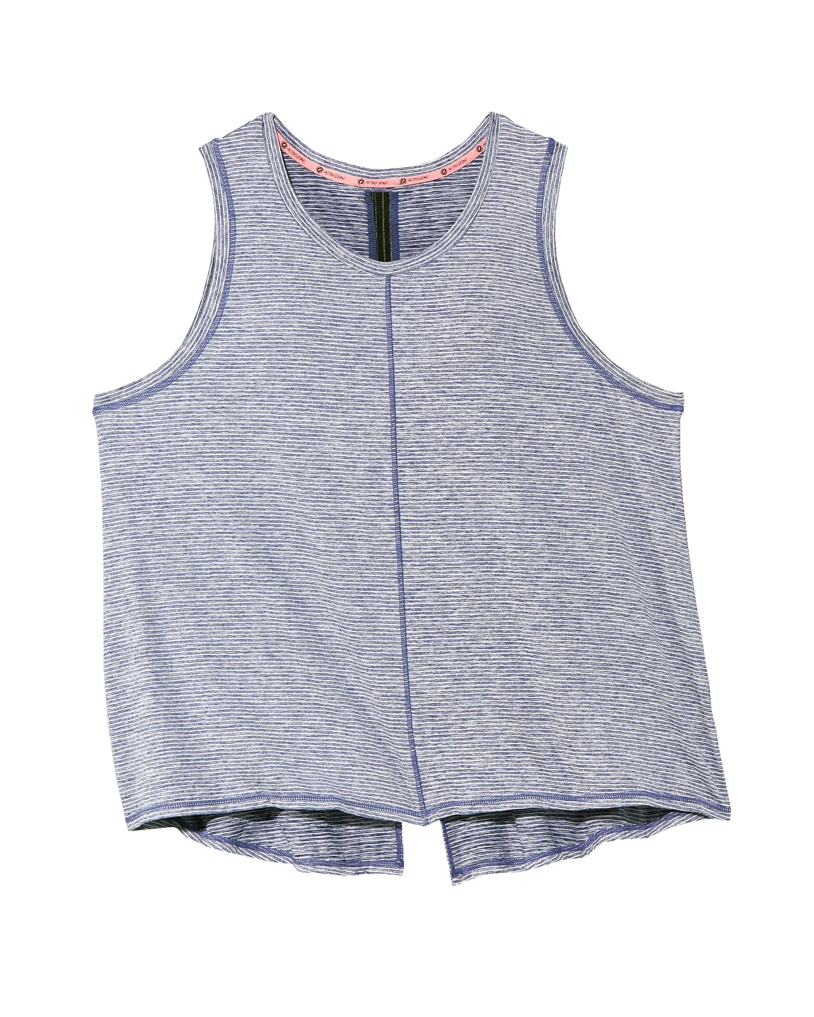 Agave Tank with Back Slit Detail | Azure Blue / White