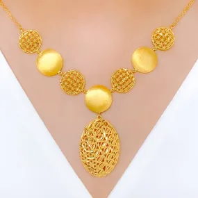 Alternating Sand Finish Necklace Set
