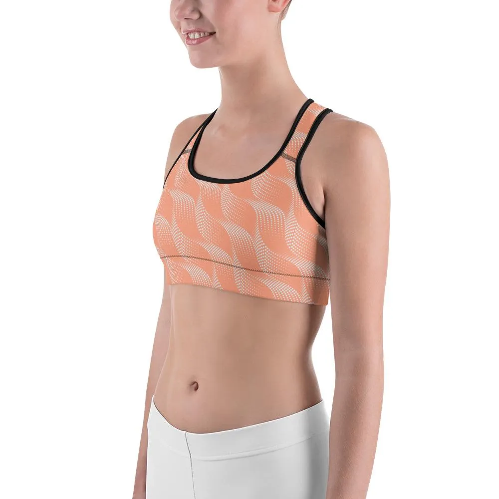 Apricot Wave Sports Bra