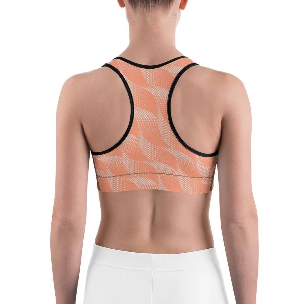 Apricot Wave Sports Bra
