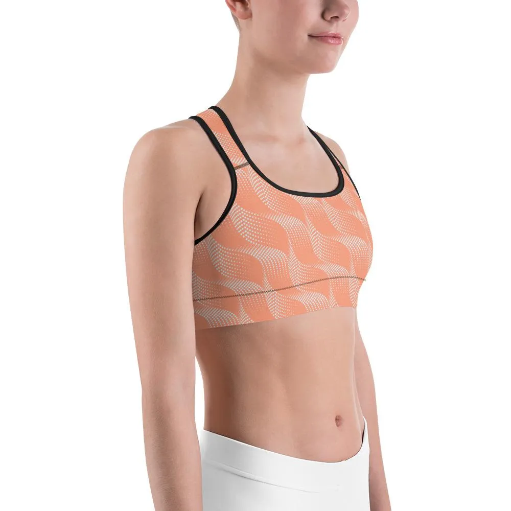 Apricot Wave Sports Bra