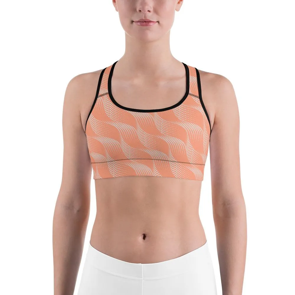 Apricot Wave Sports Bra