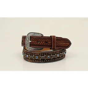 Ariat Men's Hair on Hide Blue Diamond Belt
