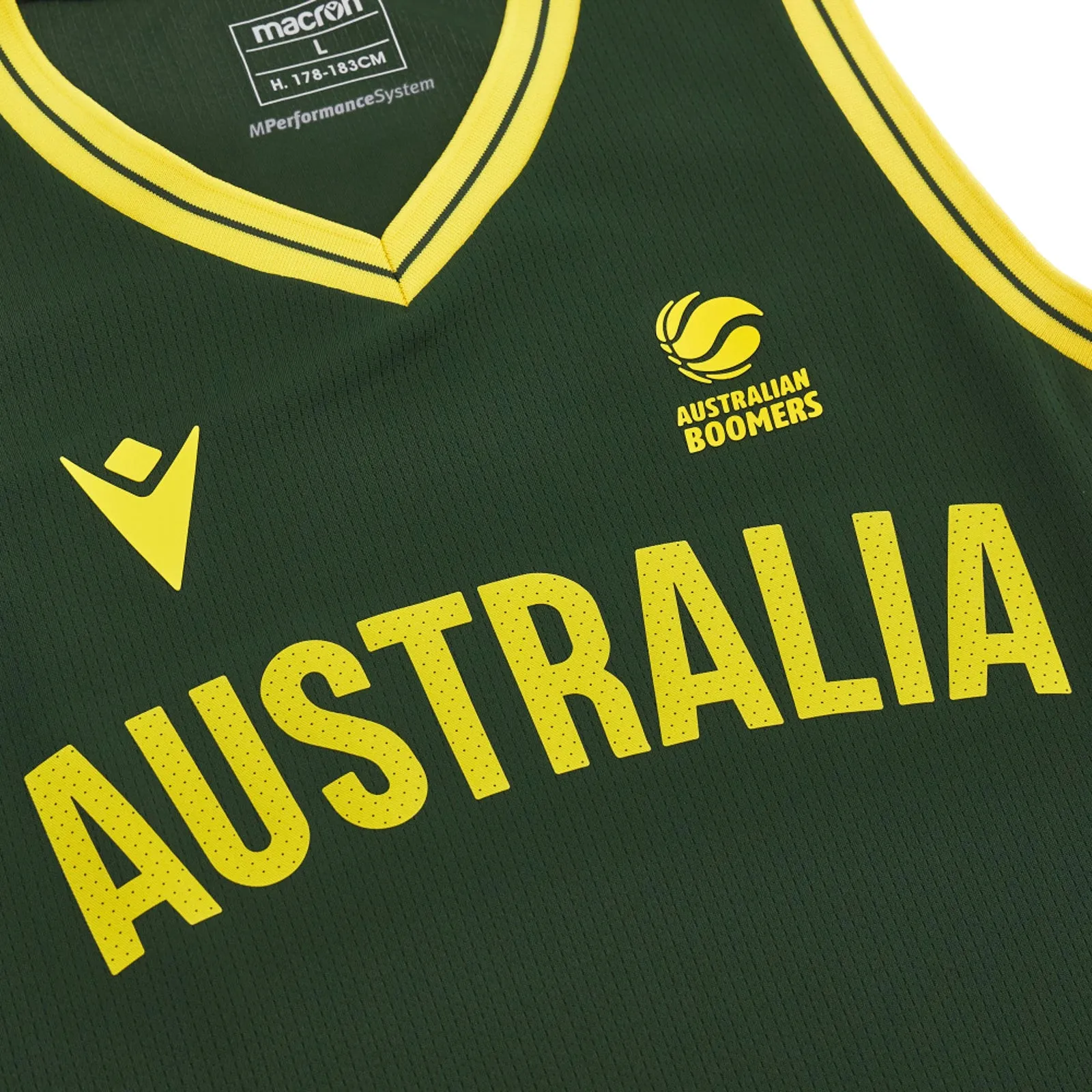 Australian Boomers Mens National Home Green Jersey - BLANK by Macron