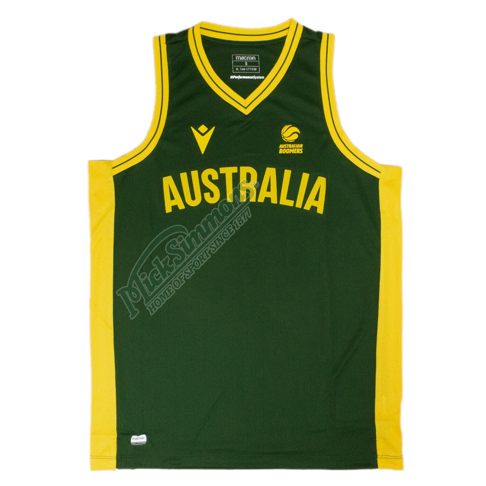 Australian Boomers Mens National Home Green Jersey - BLANK by Macron