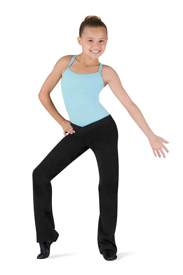BLOCH CP5453 GIRLS COUPE V-FRONT BOOTLEG PANTS