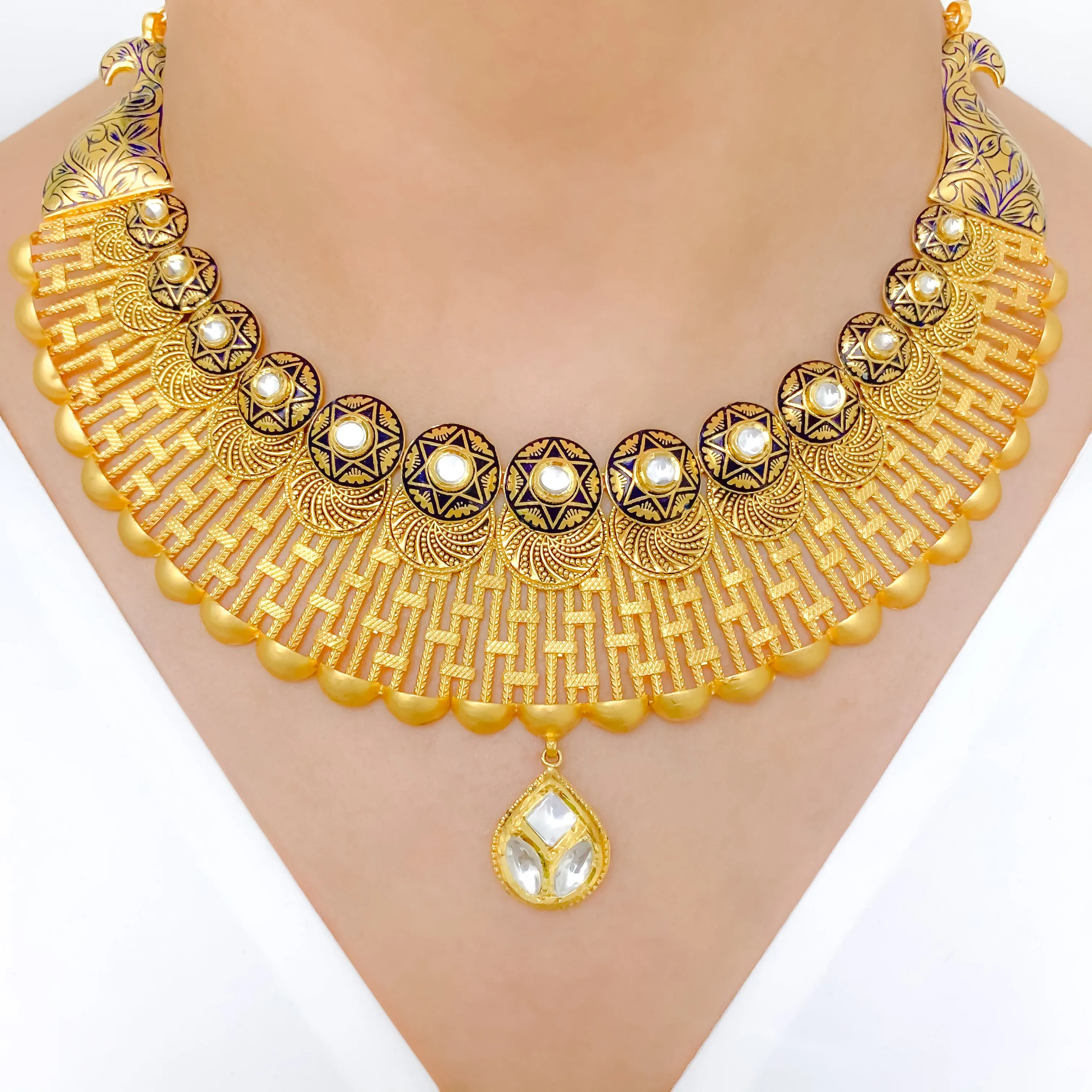 Blue Star Adorned Oxidized Set
