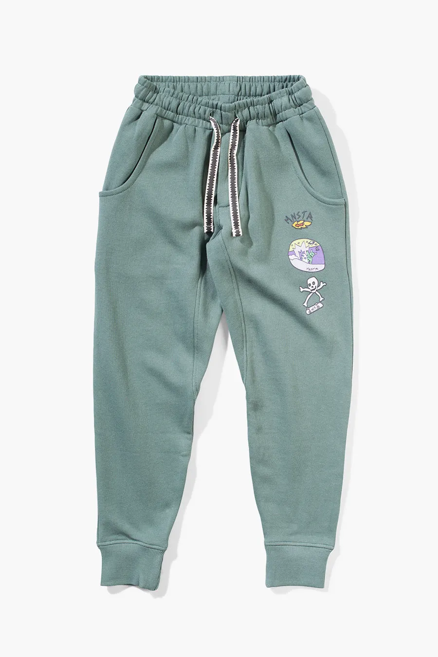 Boys Pants Munster Kids Stickers New Green