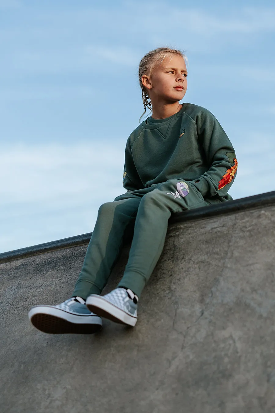 Boys Pants Munster Kids Stickers New Green