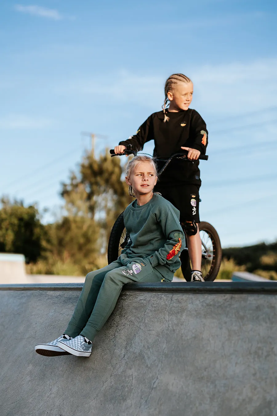 Boys Pants Munster Kids Stickers New Green