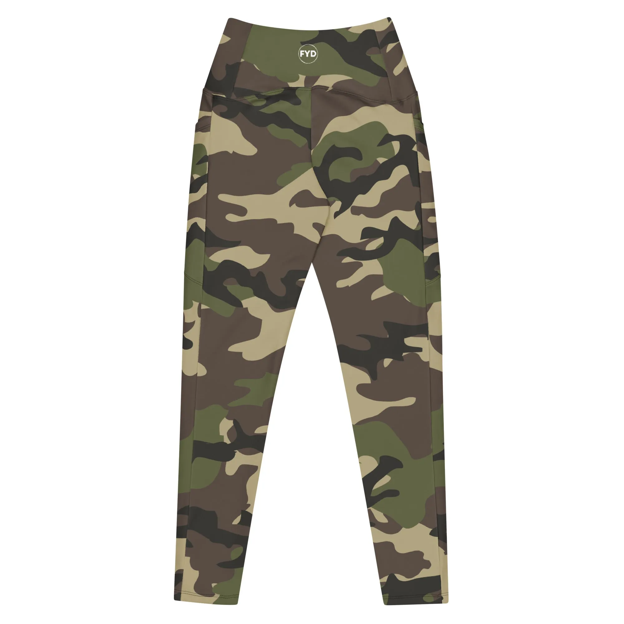 Classic Green Camo print Size Inclusive Leggings with pockets