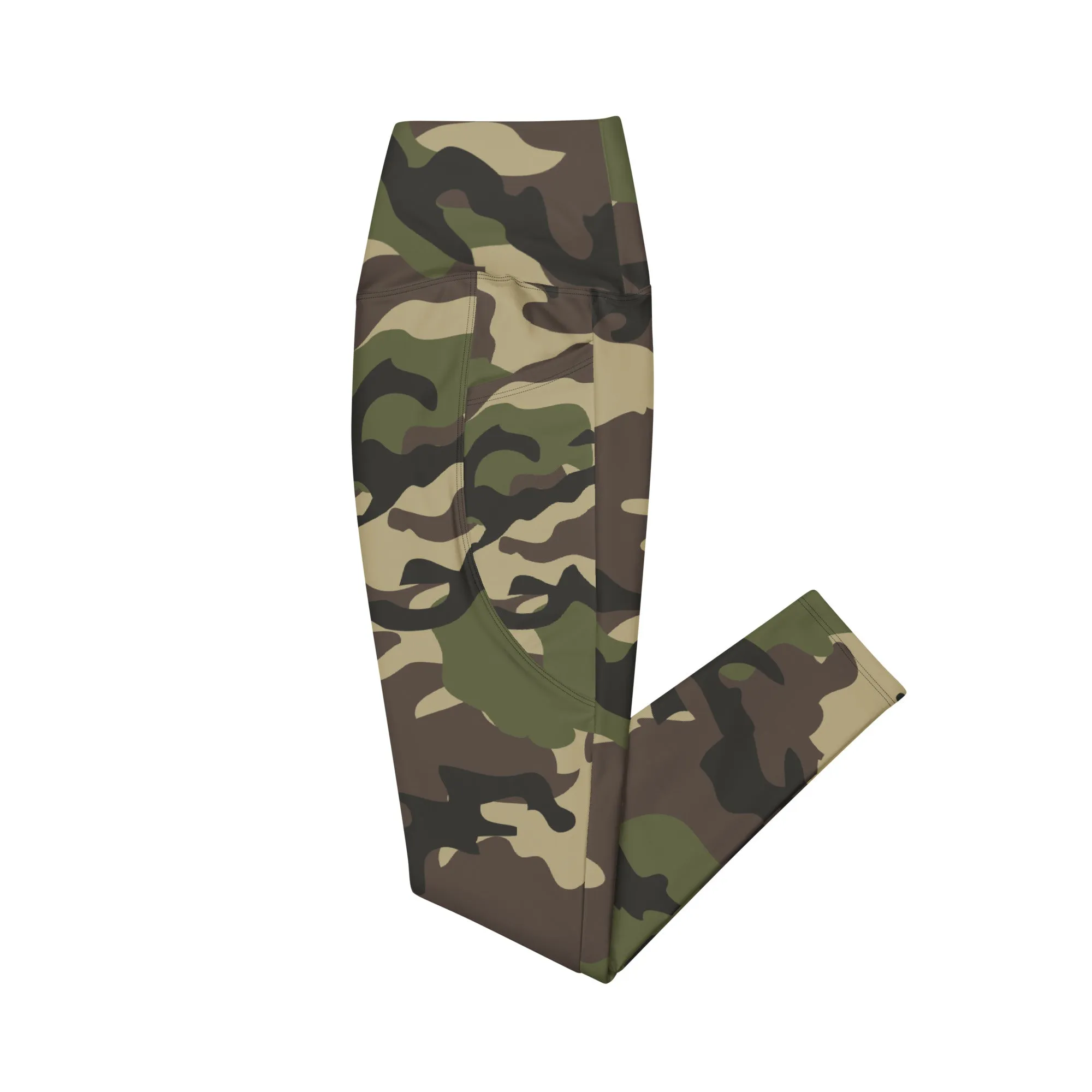 Classic Green Camo print Size Inclusive Leggings with pockets