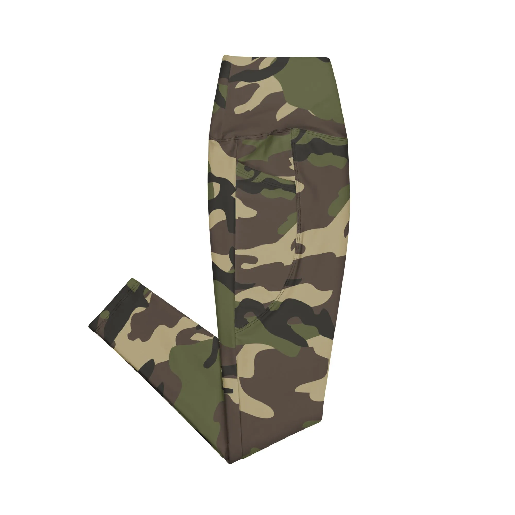 Classic Green Camo print Size Inclusive Leggings with pockets