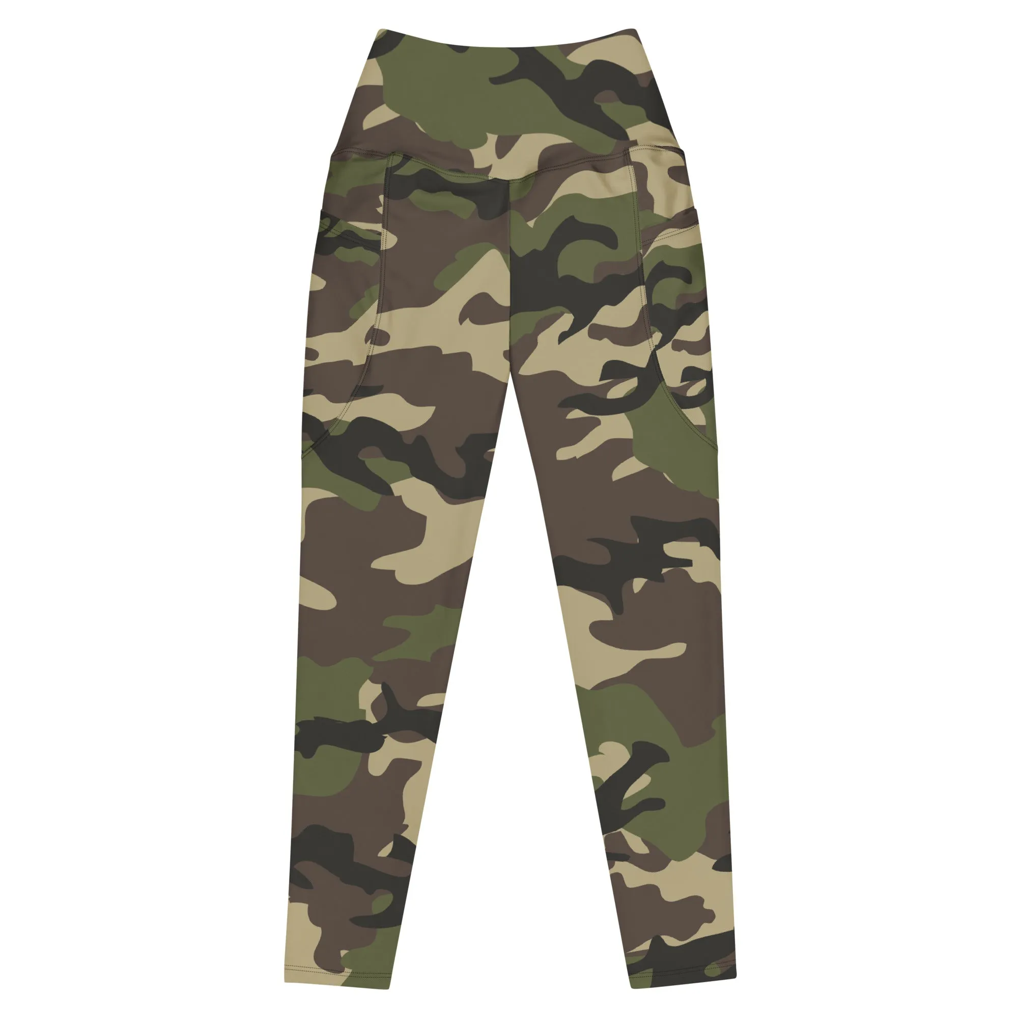Classic Green Camo print Size Inclusive Leggings with pockets