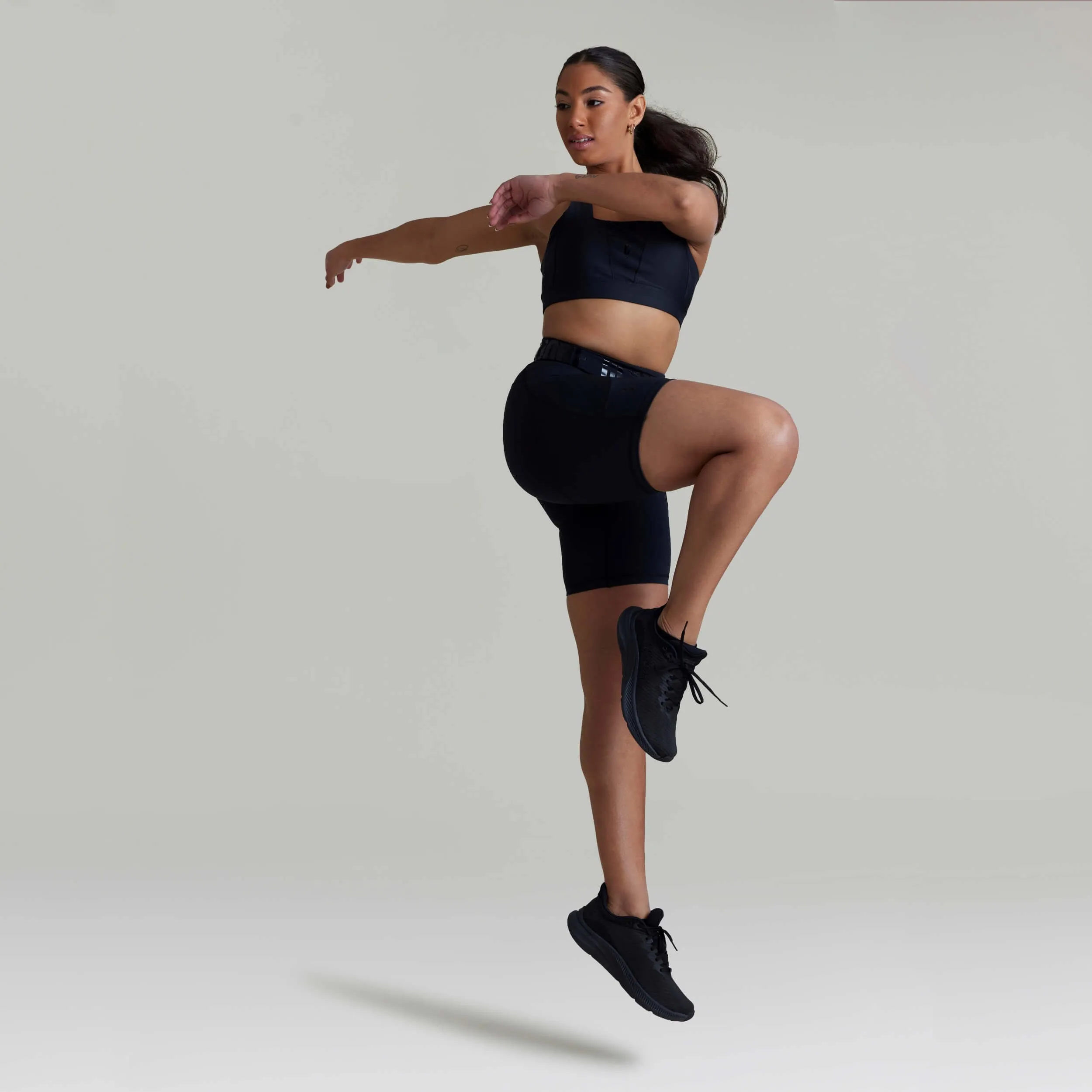 CLQ Zone Mid-Biker Short - Stealth