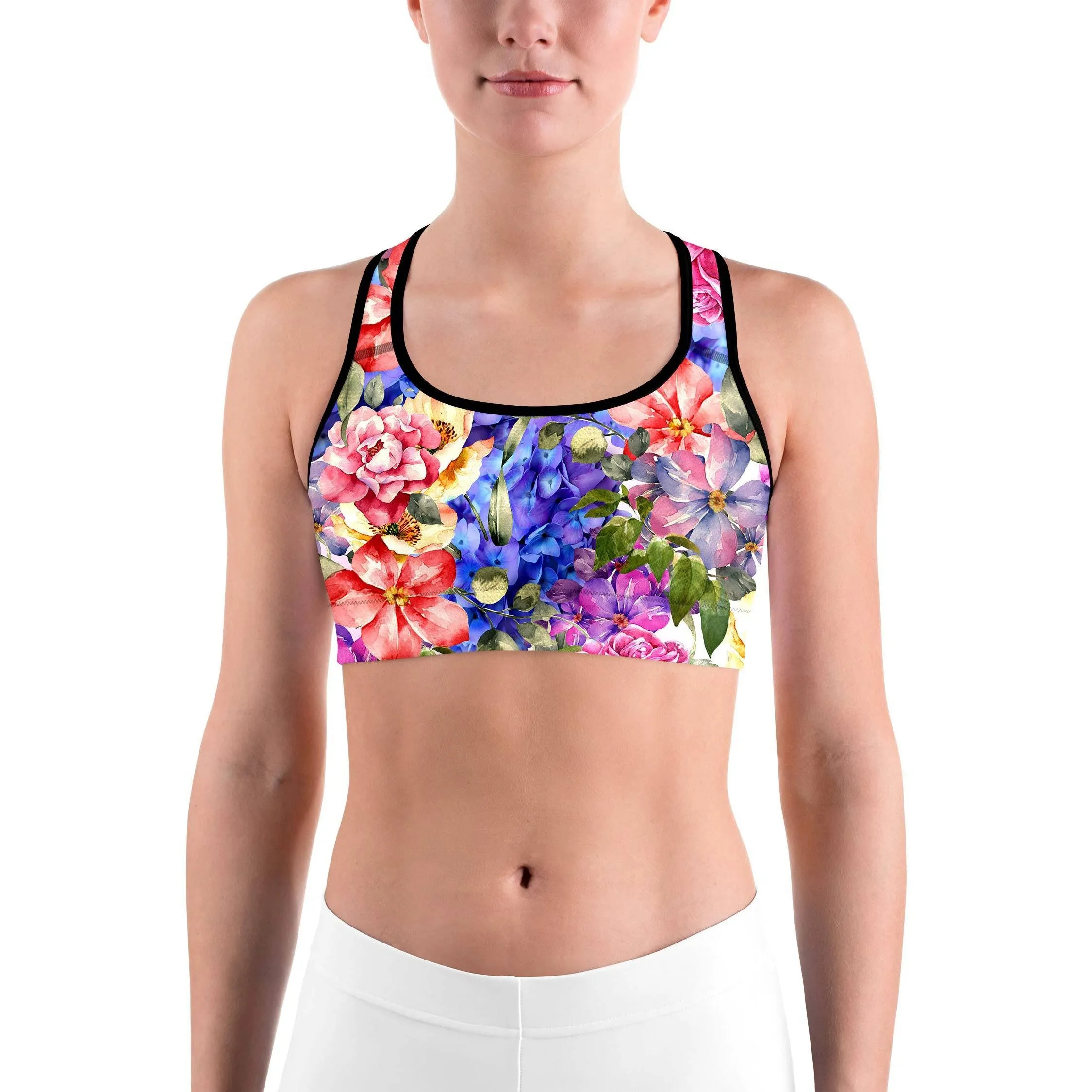 Colorful Floral Sports bra