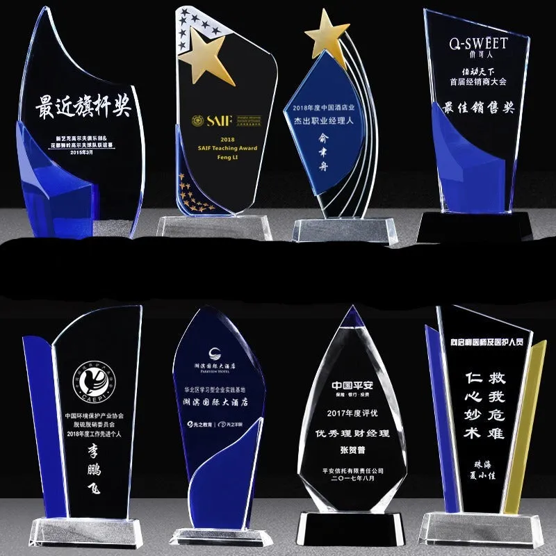 Crystal trophy basketball custom-made