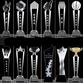 Crystal trophy basketball custom-made