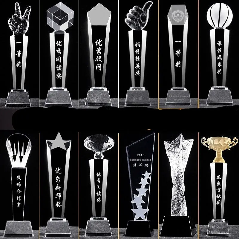 Crystal trophy basketball custom-made