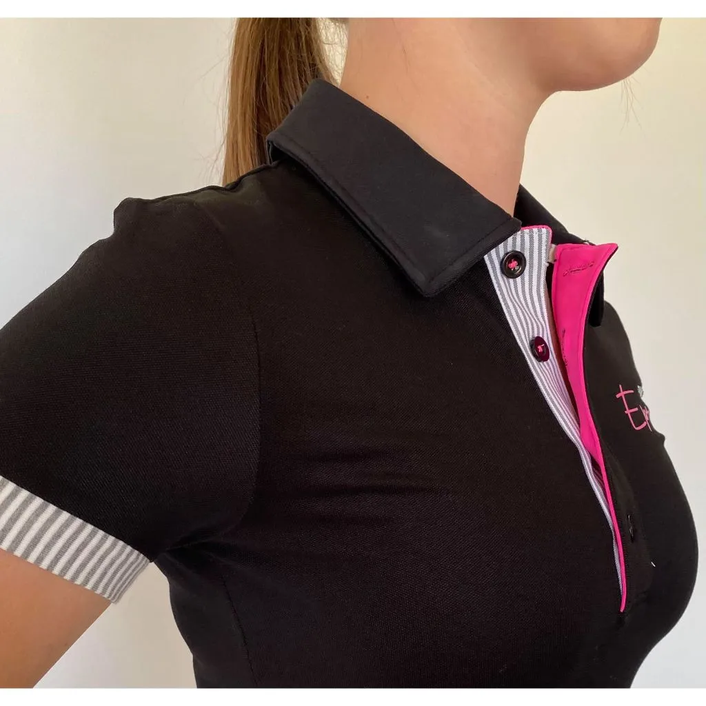 Epona Elite Grace Womens Black Polo Shirt - Stylish and Sophisticated
