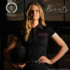 Epona Elite Grace Womens Black Polo Shirt - Stylish and Sophisticated