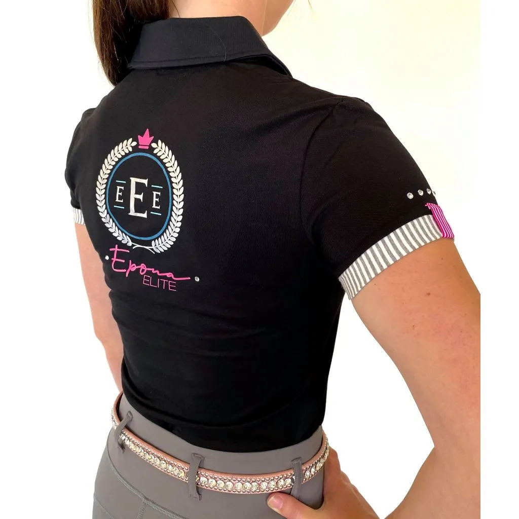 Epona Elite Grace Womens Black Polo Shirt - Stylish and Sophisticated