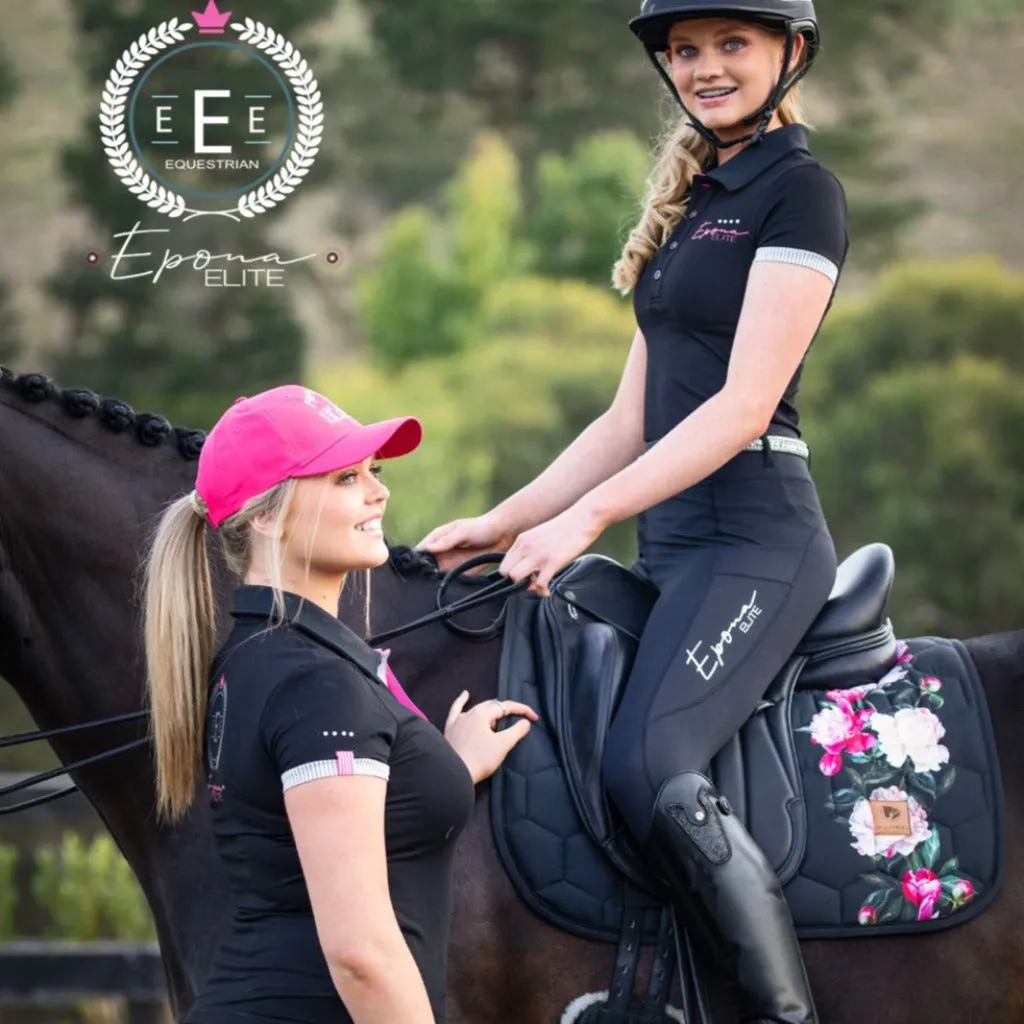 Epona Elite Grace Womens Black Polo Shirt - Stylish and Sophisticated