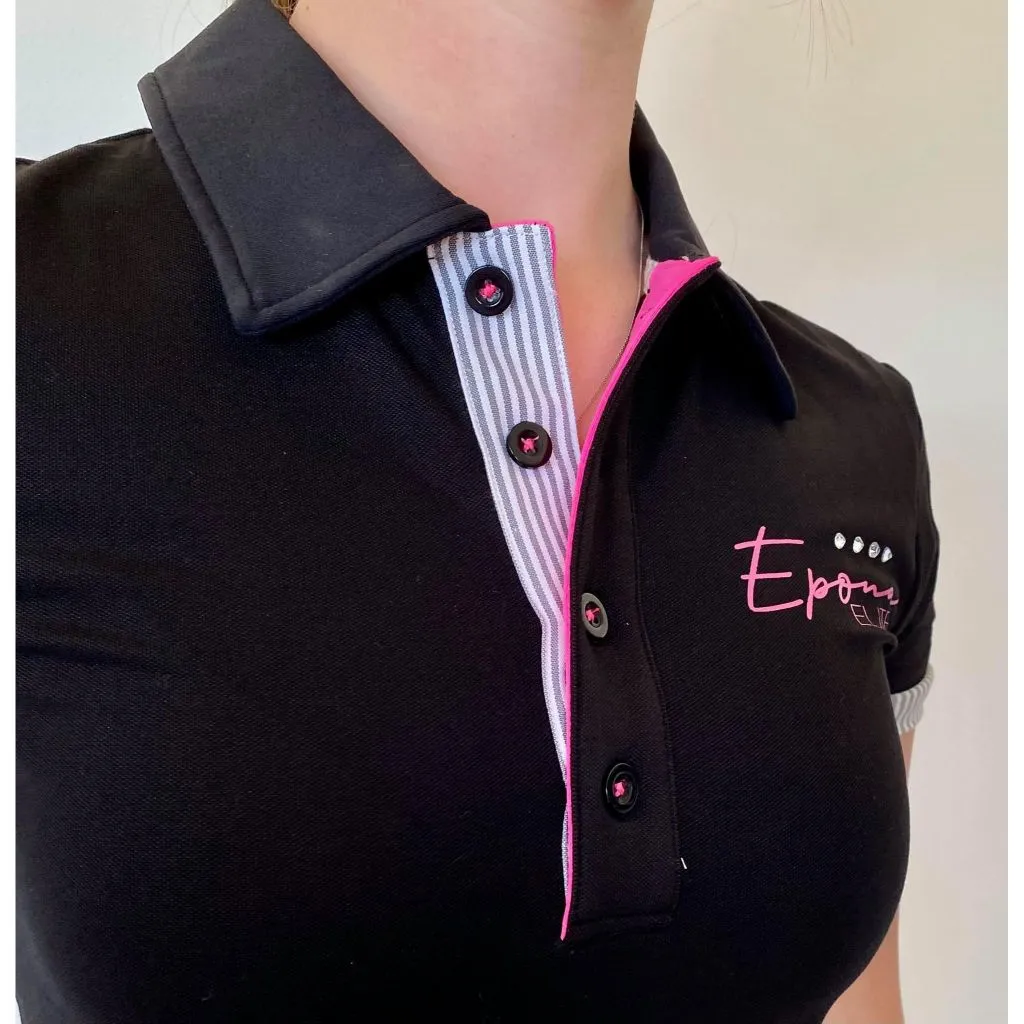 Epona Elite Grace Womens Black Polo Shirt - Stylish and Sophisticated