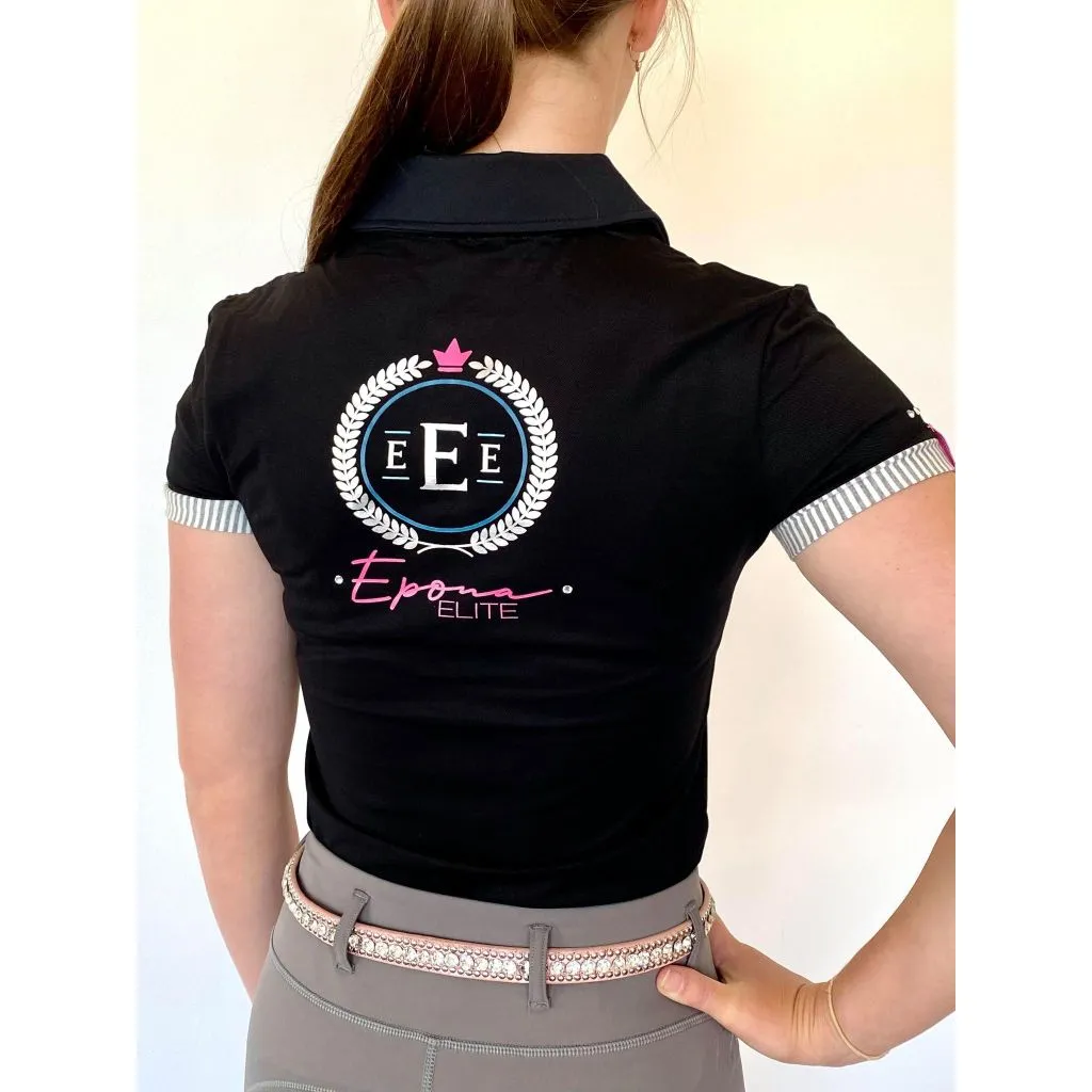 Epona Elite Grace Womens Black Polo Shirt - Stylish and Sophisticated