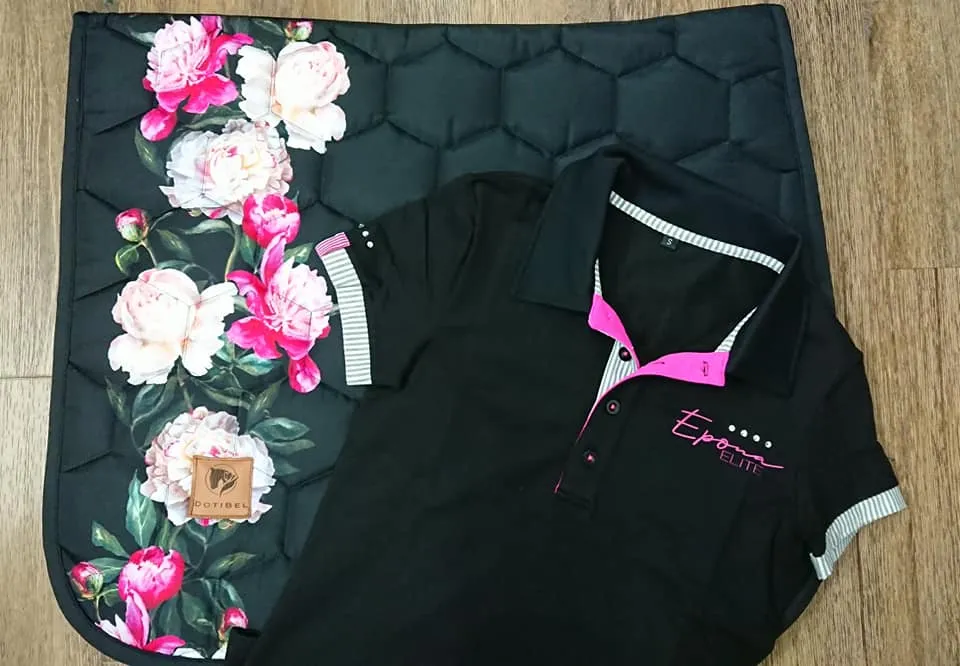 Epona Elite Grace Womens Black Polo Shirt - Stylish and Sophisticated