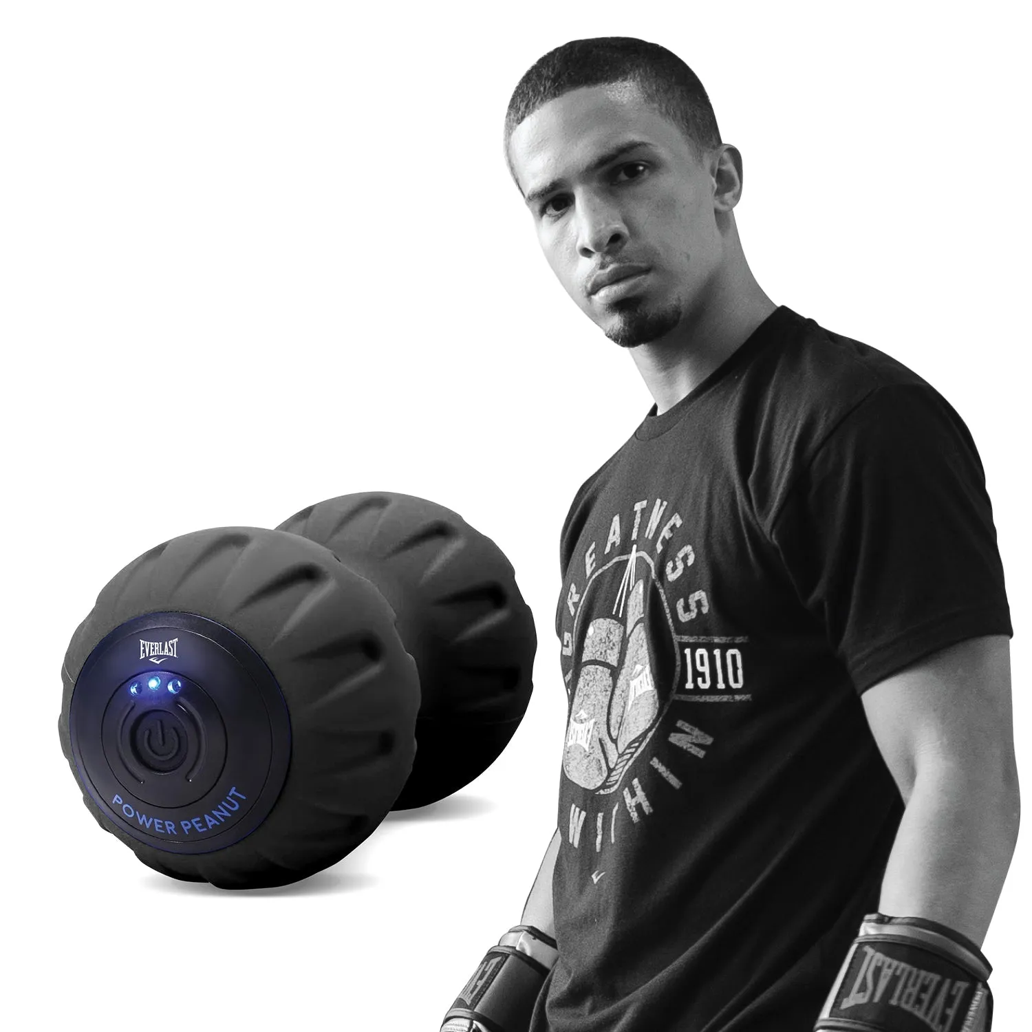 Rechargeable Electric Vibrating Massage Roller for Pain Relief with Dual Rollers and 3 Speeds by EVERLAST