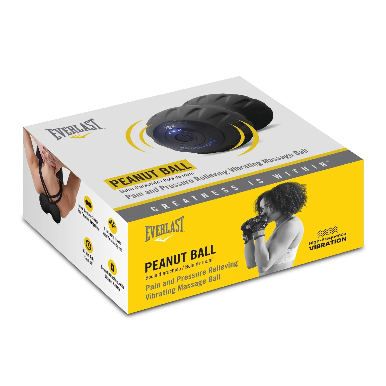 Rechargeable Electric Vibrating Massage Roller for Pain Relief with Dual Rollers and 3 Speeds by EVERLAST