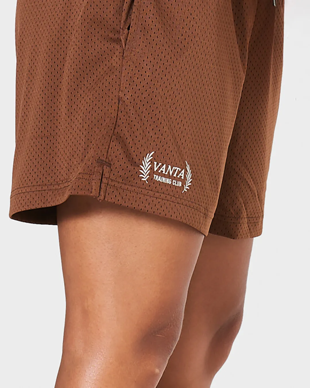 GIRLS MESH TRAINING SHORTS - BROWN
