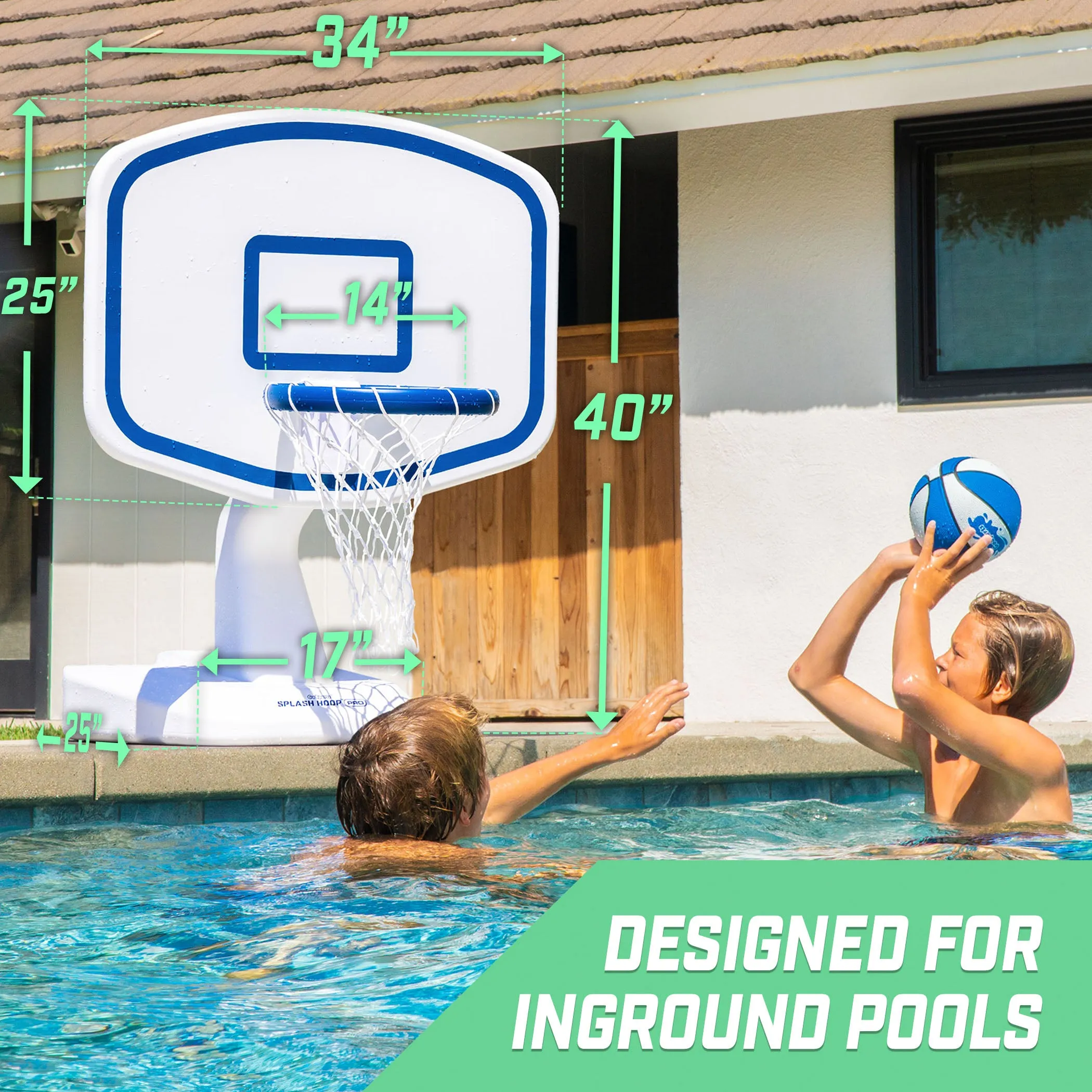 GoSports Splash Hoop PRO Swimming Pool Basketball Game - White