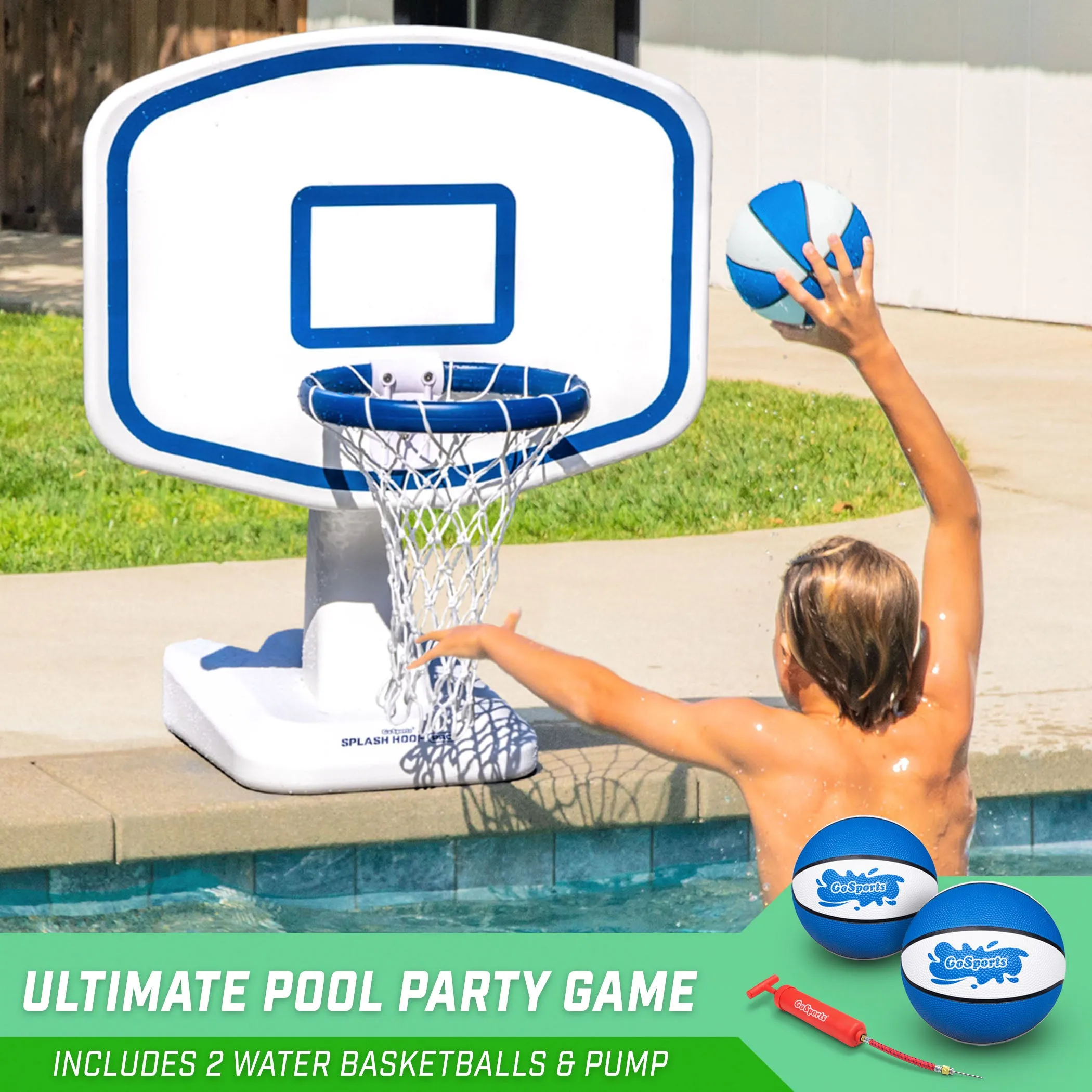 GoSports Splash Hoop PRO Swimming Pool Basketball Game - White