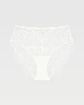 Lace High Cut Briefs Blanche White