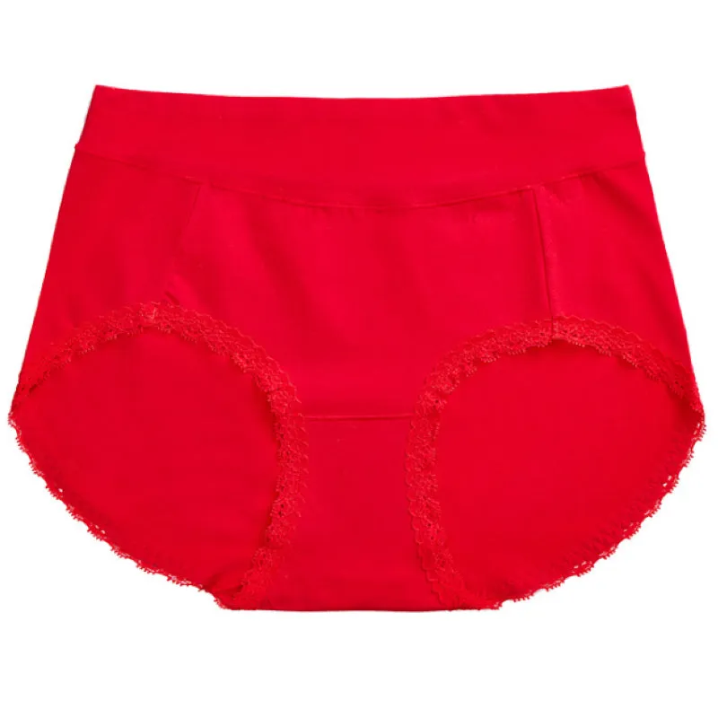 Ladies Trim Lace Design Seamless Wide Waist Panties