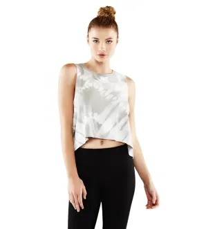Last Chance! Manduka Adorn Open Back Crop - Feather Grey Print
