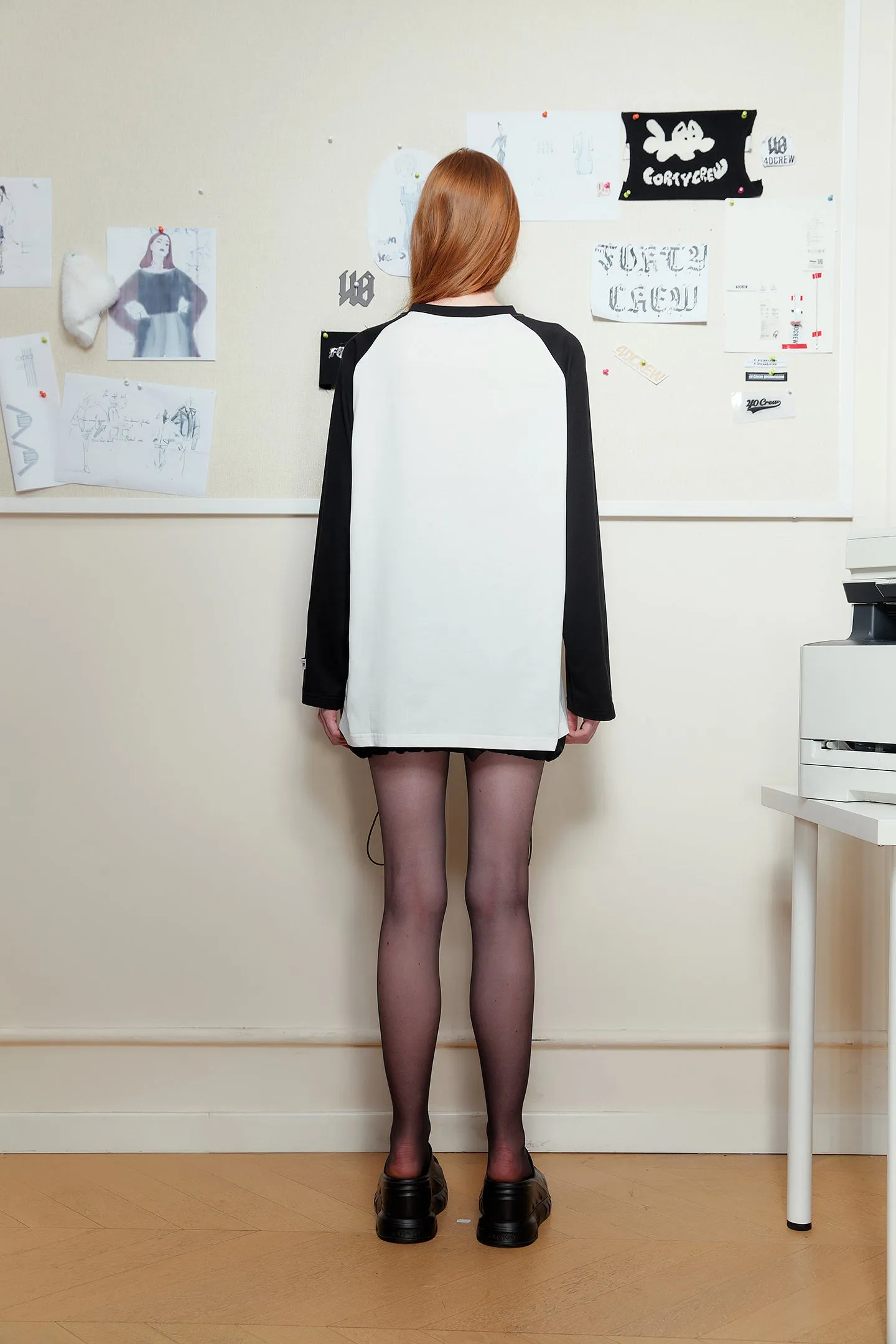 Mermaid Print Long Raglan Sleeve T-shirt
