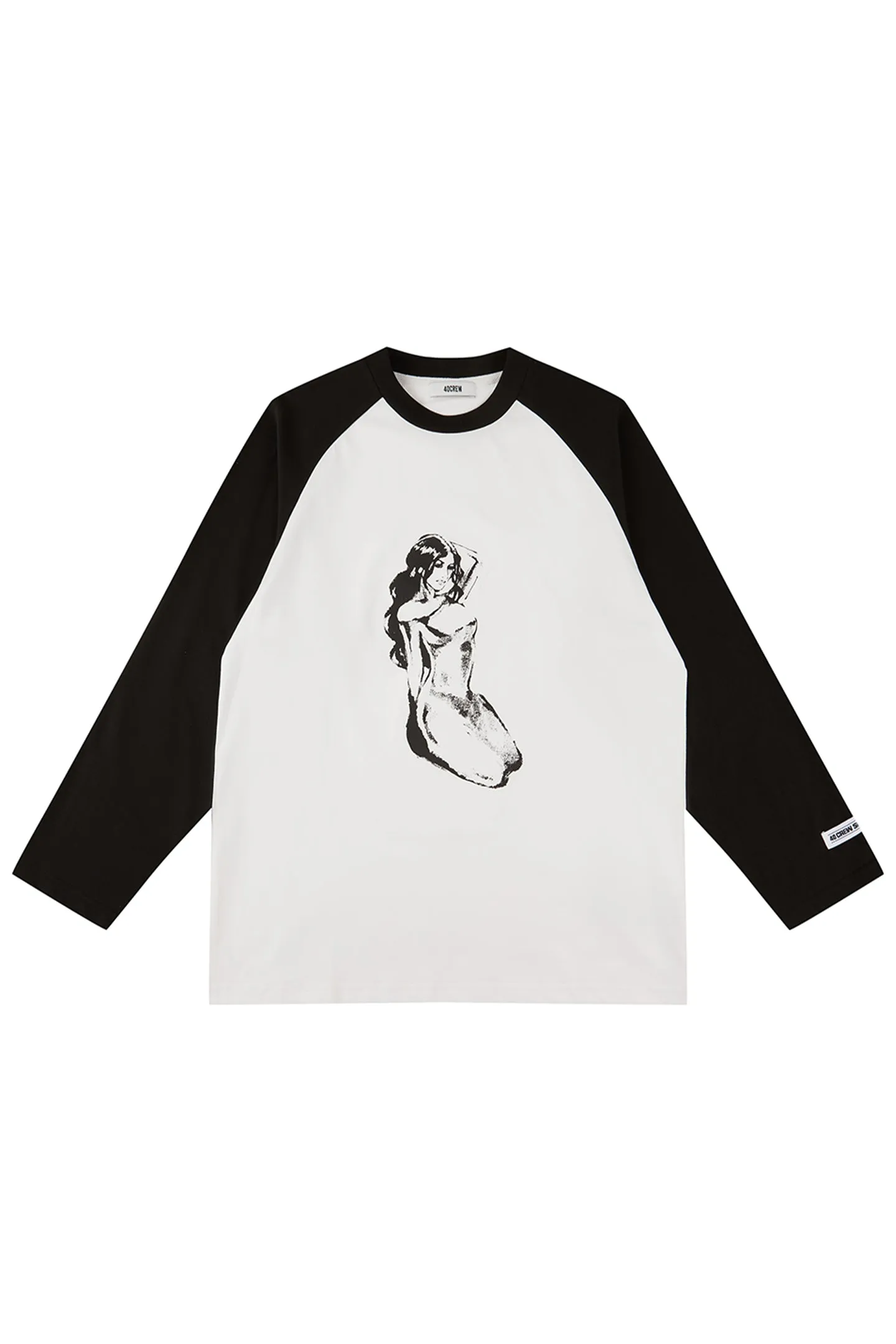 Mermaid Print Long Raglan Sleeve T-shirt