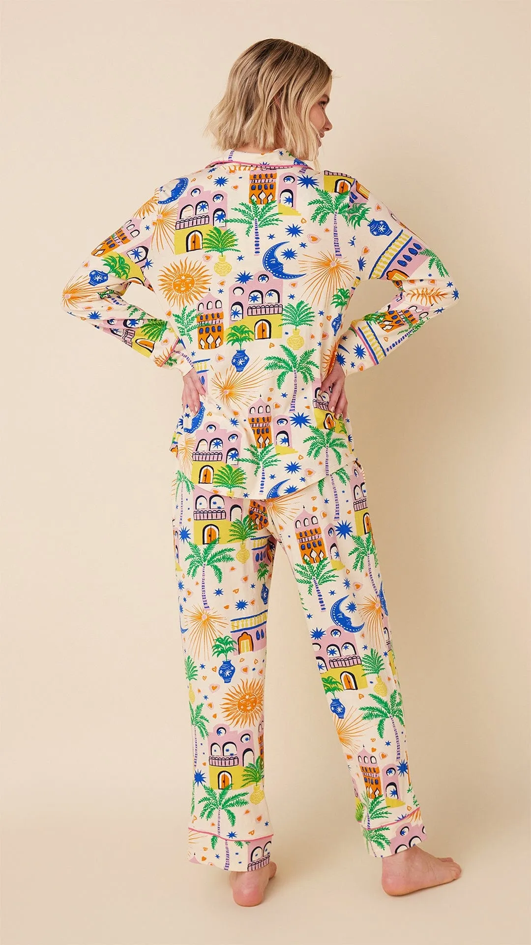 Moroccan Magic Pima Knit Long-Sleeved Pajama