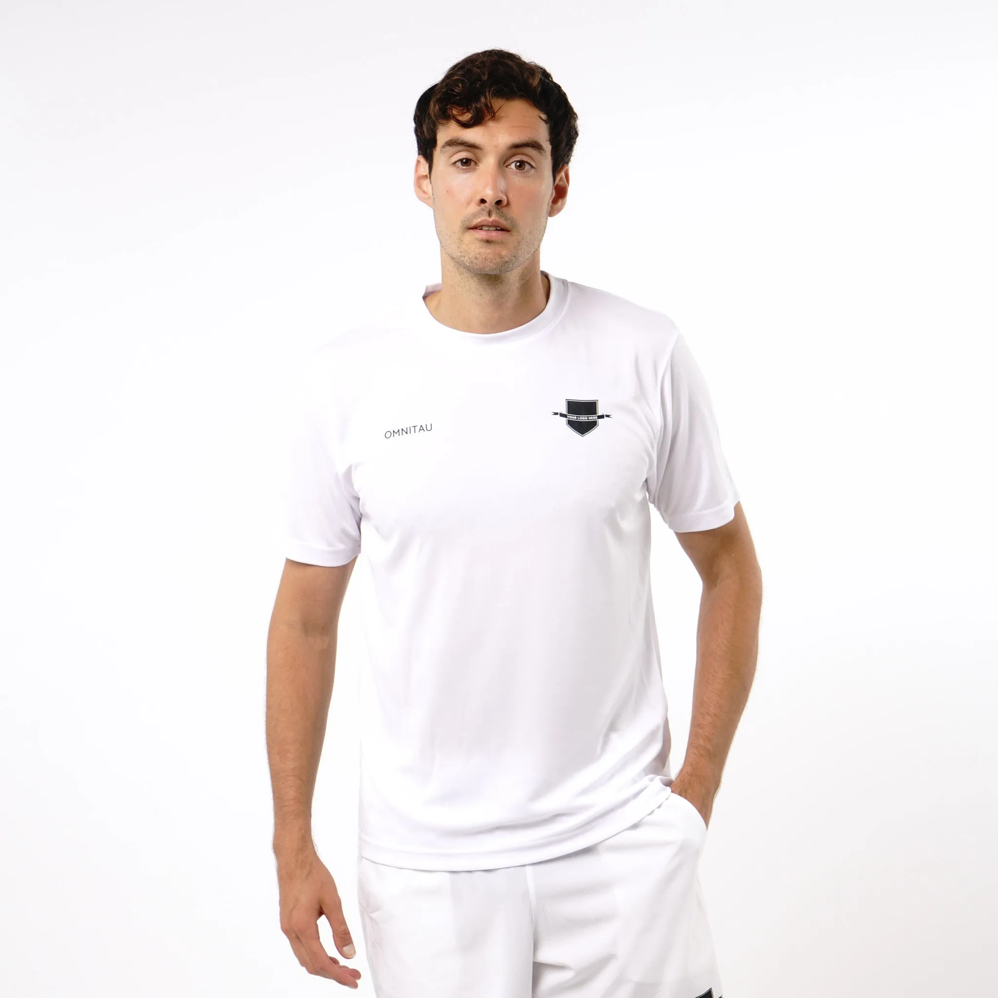 Omnitau Men's Core Multisport Crew Neck Playing Shirt - White